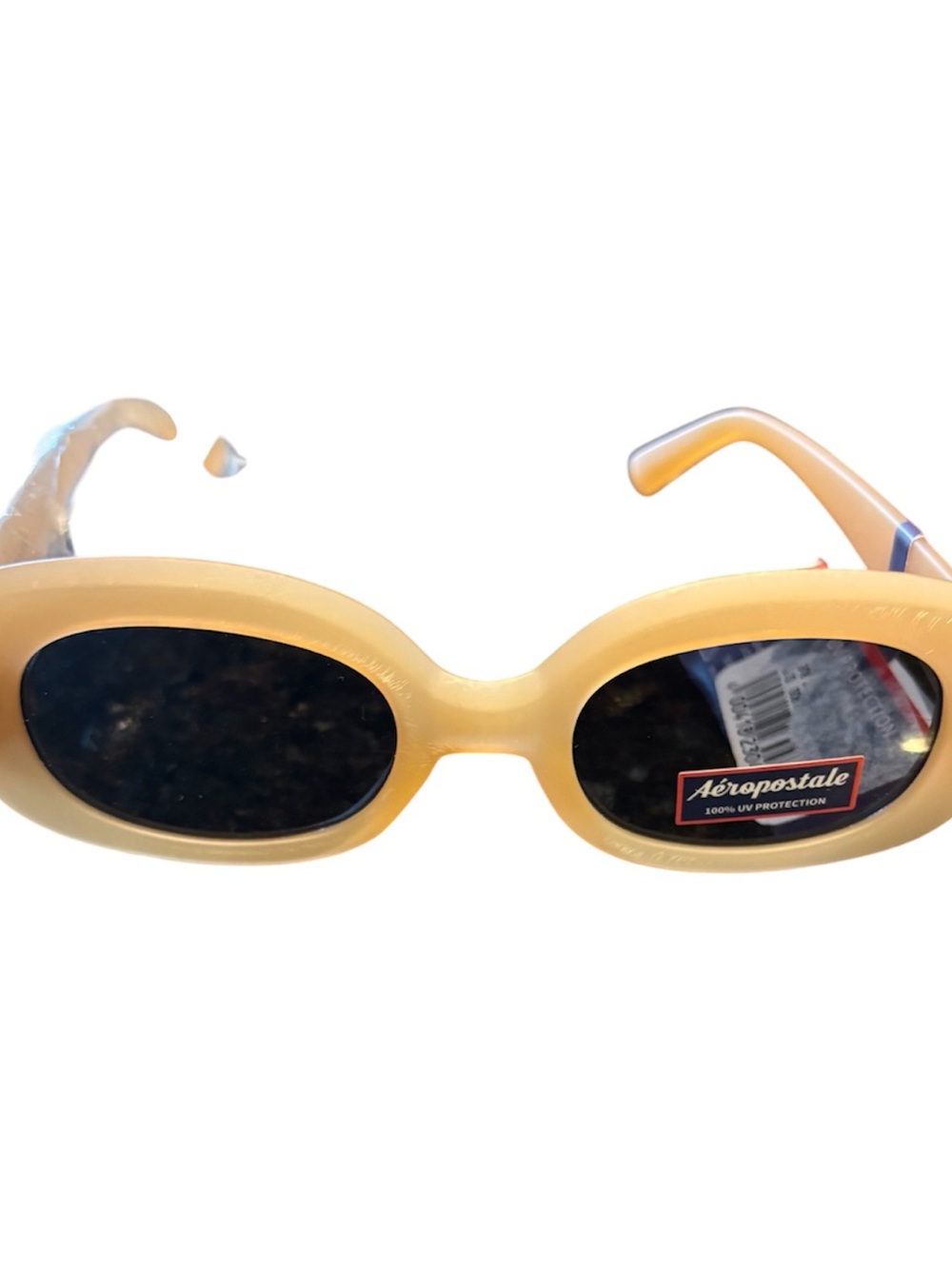 Aeropostale Round Light Tan / Beige Sunglasses NWT